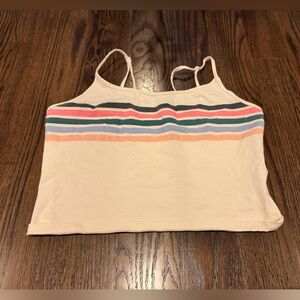 American Eagle Outfitters Cream and Pink Crop tank